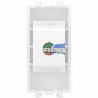 Розетка телефонная DKC AVANTI RJ12 модульная, белое облако, 1 модуль