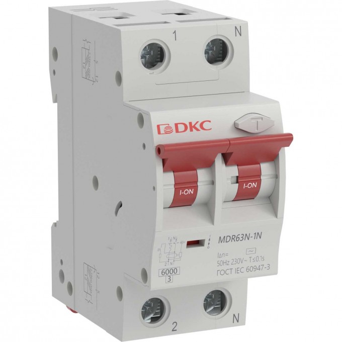 Выключатель автоматический дифференциального тока DKC 2п 32A 30mA C MDR63N-1N2C32-A Выключатель автоматический дифференциального тока DKC 2п 32A 30mA C MDR63N-1N2C32-A